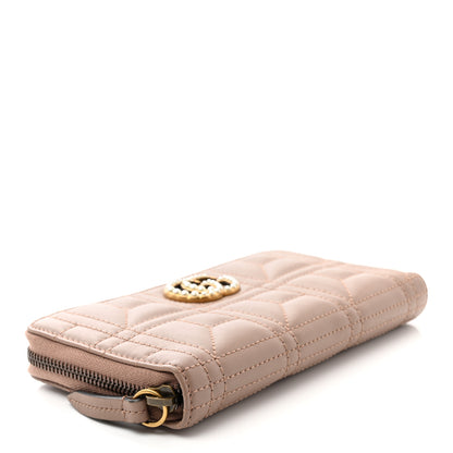 Gucci Calfskin Matelasse Pearly GG Marmont Zip Around Wallet Porcelain Rose 4 of 8