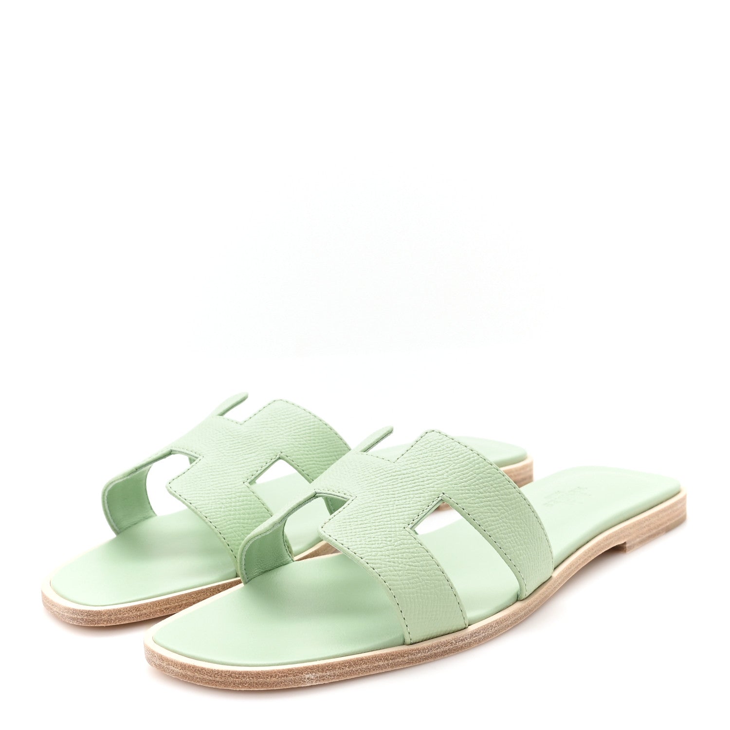 Hermes Epsom Oran Sandals 38.5 Vert Jade 4 of 10