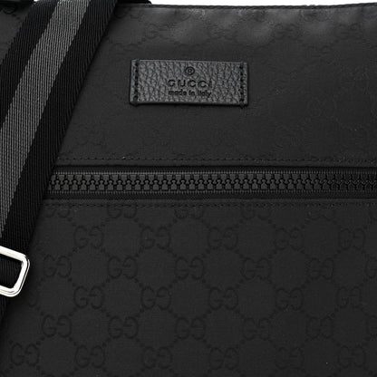 Gucci Nylon Monogram Medium Flat Messenger Bag Black 8 of 12