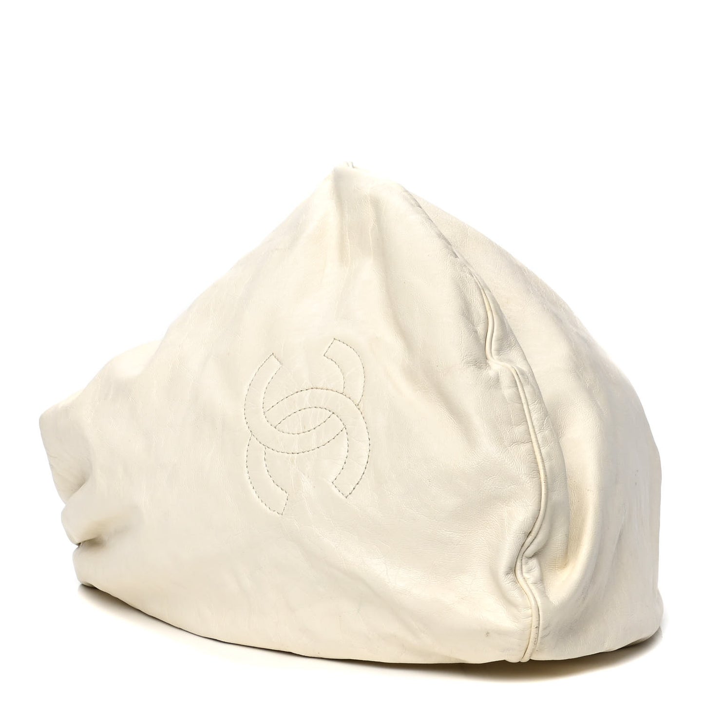 Lambskin Mini Rock and Chain Hobo White