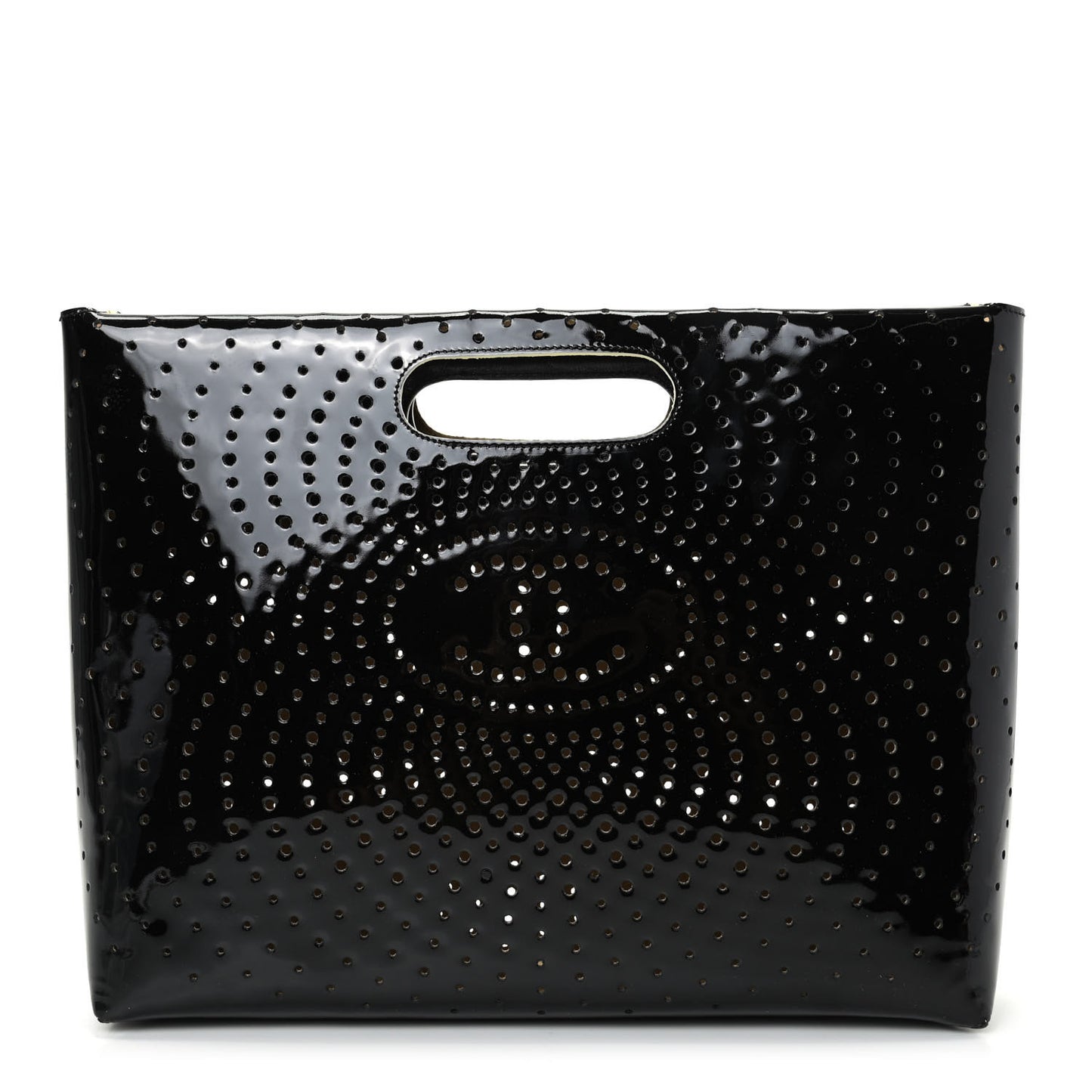 Patent Perforated CC Handle Bag Black