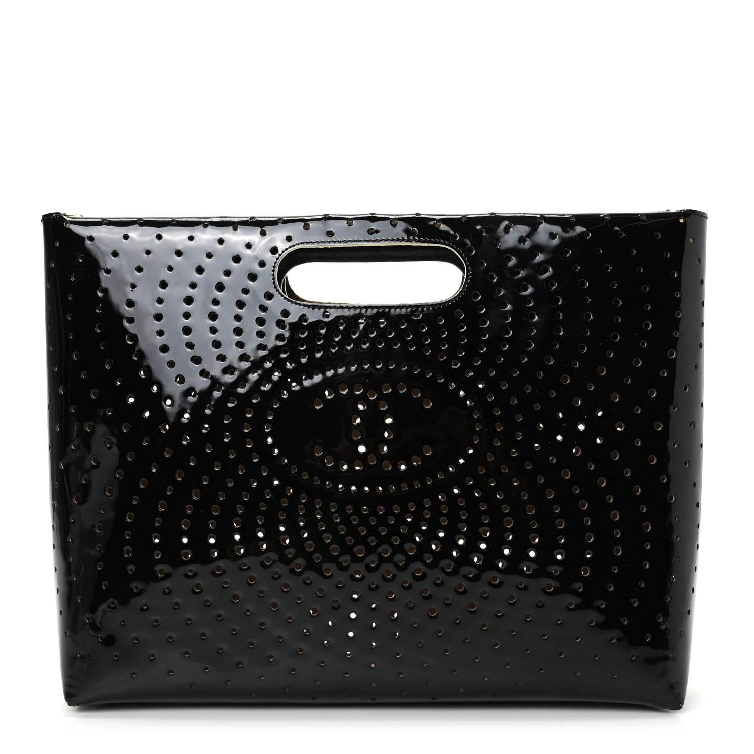 Chanel Patent Perforated CC Handle Bag Black 1 of 8