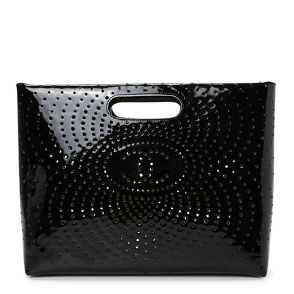 Chanel Patent Perforated CC Handle Bag Black 1 of 8