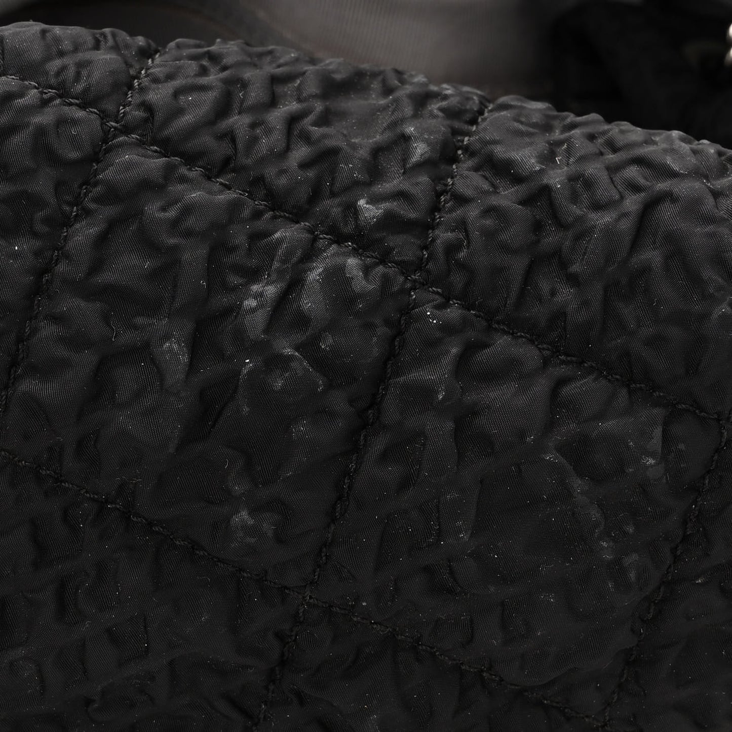 Nylon Quilted CC Logo Tote Black