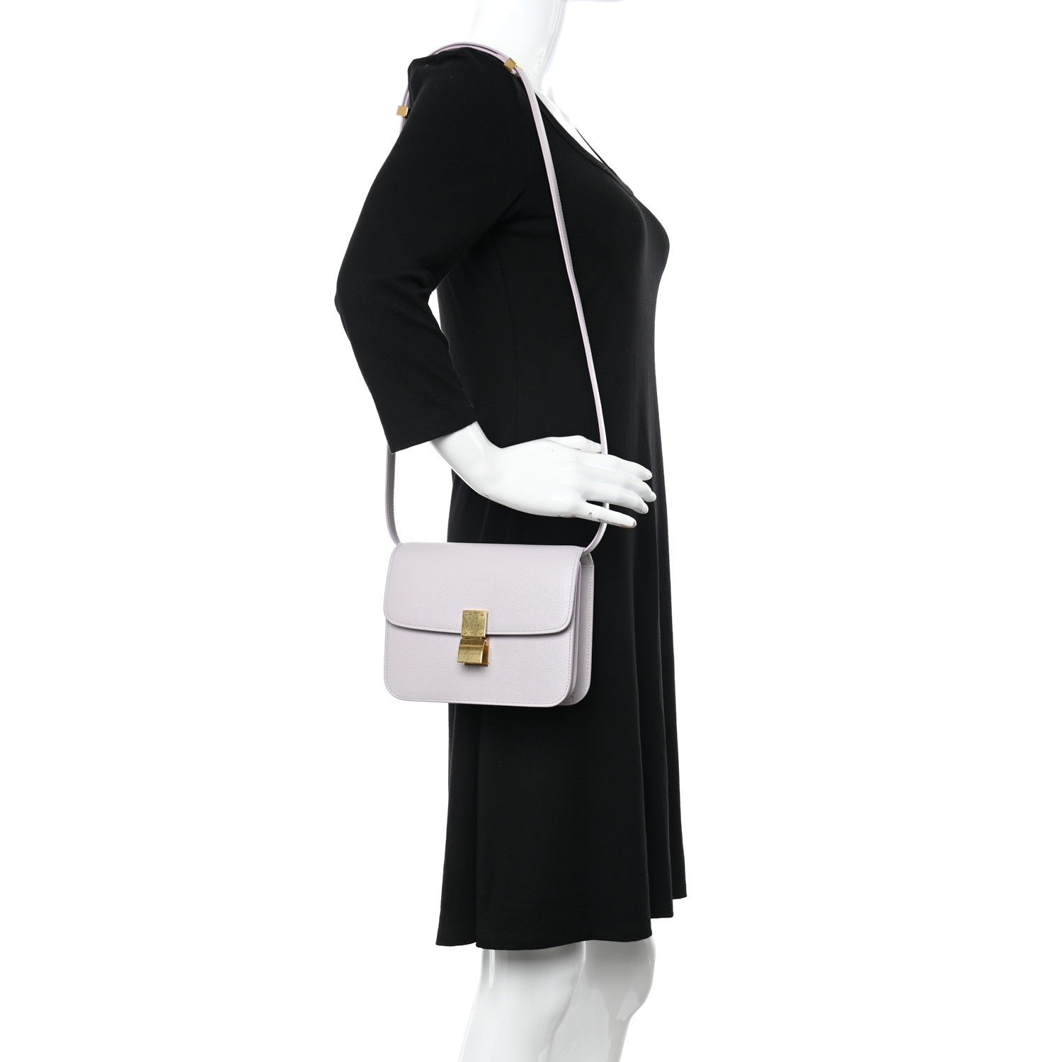 Celine Liege Calfskin Teen Classic Box Flap Bag Lavender Grey 2 of 11