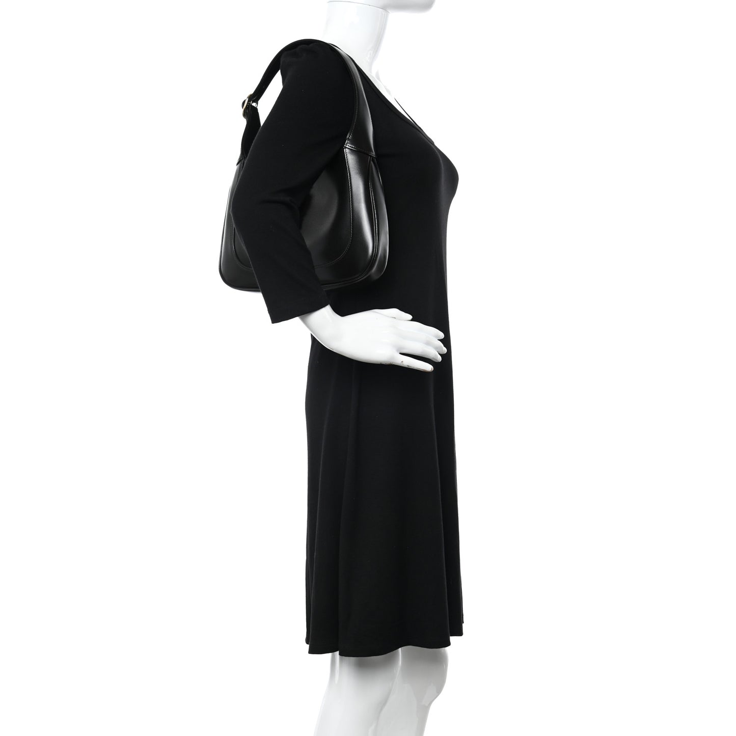 Boarded Dyana Lux Calfskin Small Jackie 1961 Hobo Black