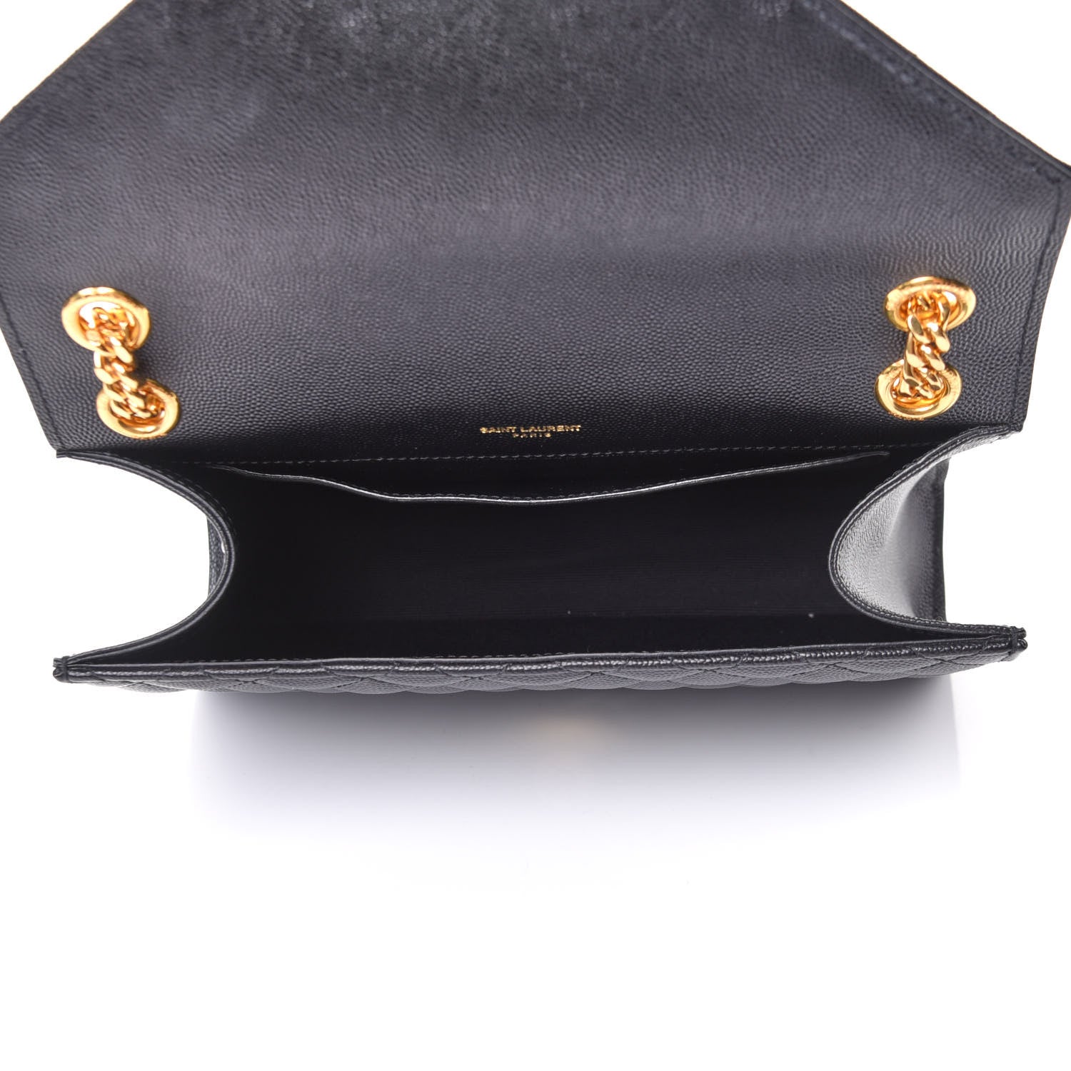 Saint Laurent Grain De Poudre Textured Mixed Matelasse Triquilt Medium Monogram Satchel Black 6 of 6