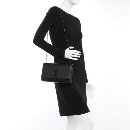 Saint Laurent Grain De Poudre Medium Classic Monogram Kate Satchel Black 2 of 6