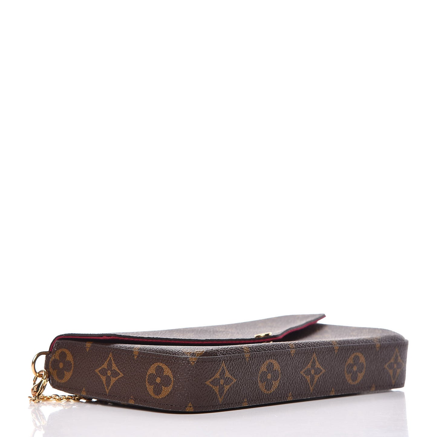 Monogram Pochette Felicie Chain Wallet Fuchsia
