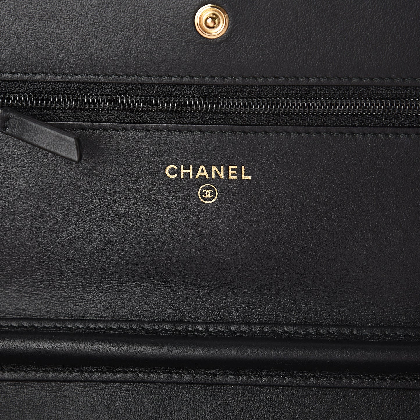 Aged Calfskin Quilted Lucky Charms 2.55 Reissue Wallet On Chain WOC Black
