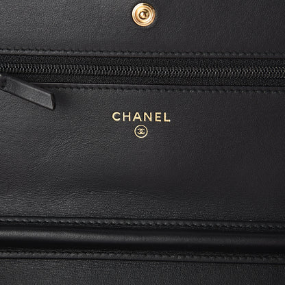 Chanel Aged Calfskin Quilted Lucky Charms 2.55 Reissue Wallet On Chain WOC Black 5 of 10