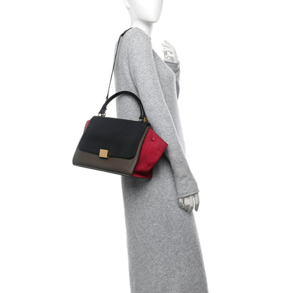 Celine Smooth Calfskin Suede Small Tri-Color Trapeze Pink 2 of 12