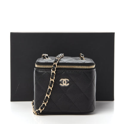 Chanel Caviar Quilted Mini Vanity Case With Chain Black 11 of 11