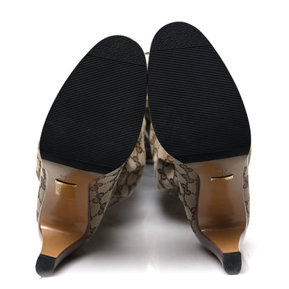 Gucci Monogram Over the Knee Boots 39.5 Beige Ebony 5 of 6