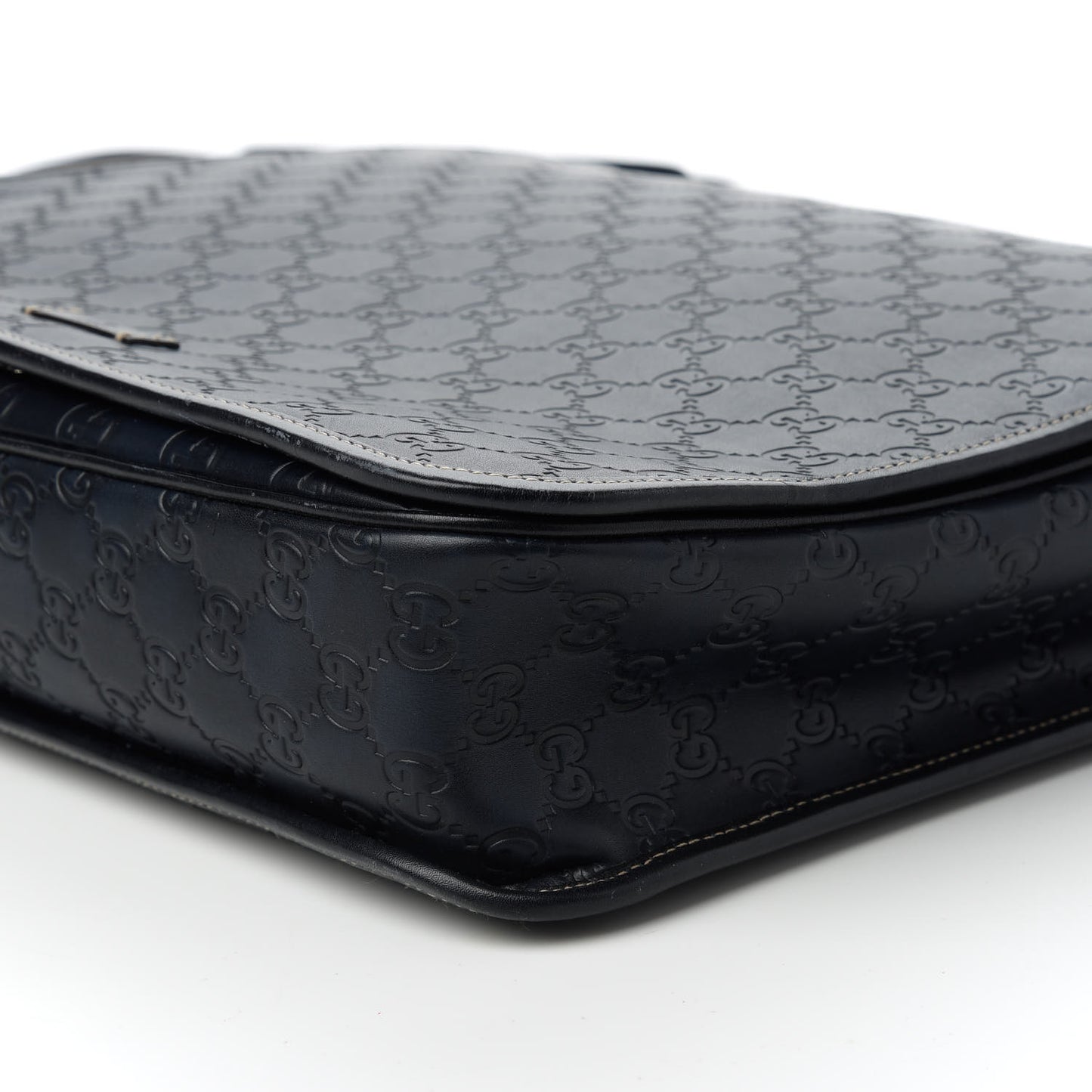 Guccissima Large Flap Messenger Bag Navy