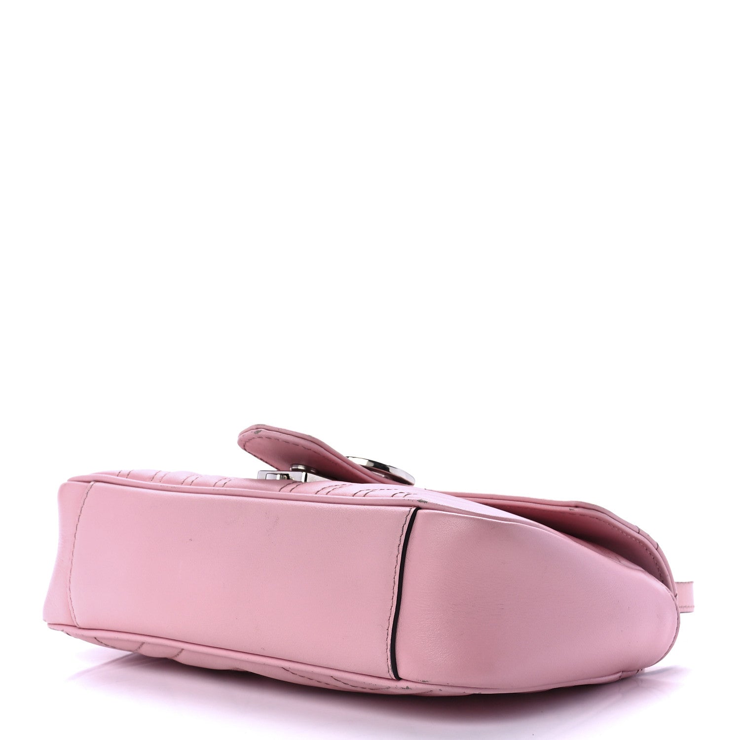 Gucci Calfskin Matelasse Mini GG Marmont Shoulder Bag Wild Rose 9 of 11