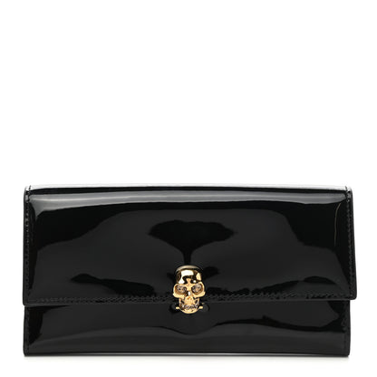Alexander McQueen Patent Skull Continental Wallet Black 1 of 10