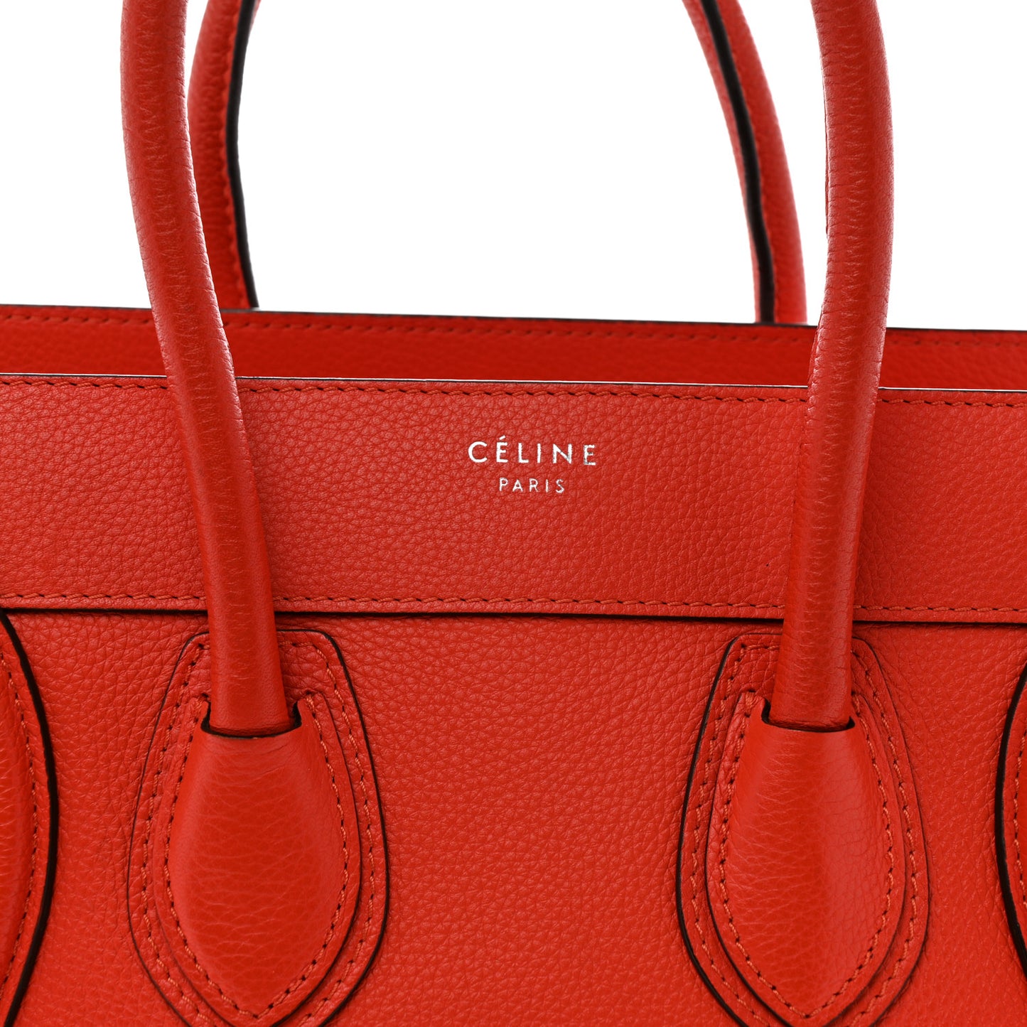 Pebbled Calfskin Micro Luggage Vermillion