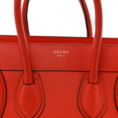 Celine Pebbled Calfskin Micro Luggage Vermillion 7 of 13