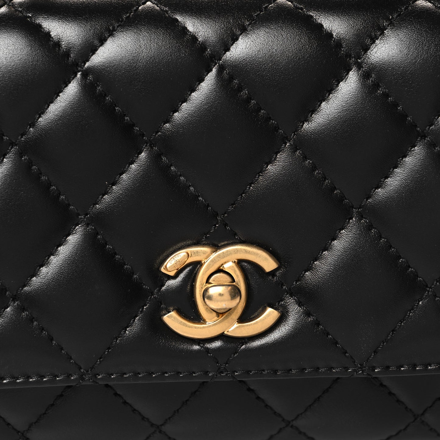 Calfskin Quilted Extra Mini Coco Handle Flap Black