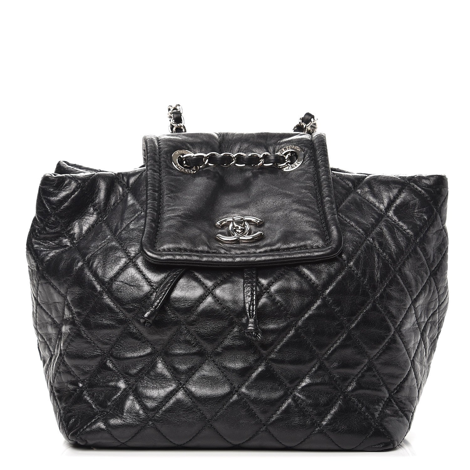 Chanel Glazed Calfskin Quilted Beijing Backpack Black 1 of 10