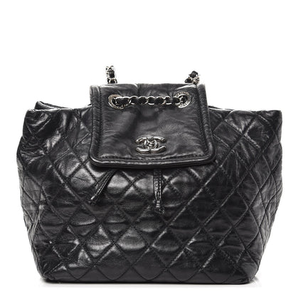 Chanel Glazed Calfskin Quilted Beijing Backpack Black 1 of 10