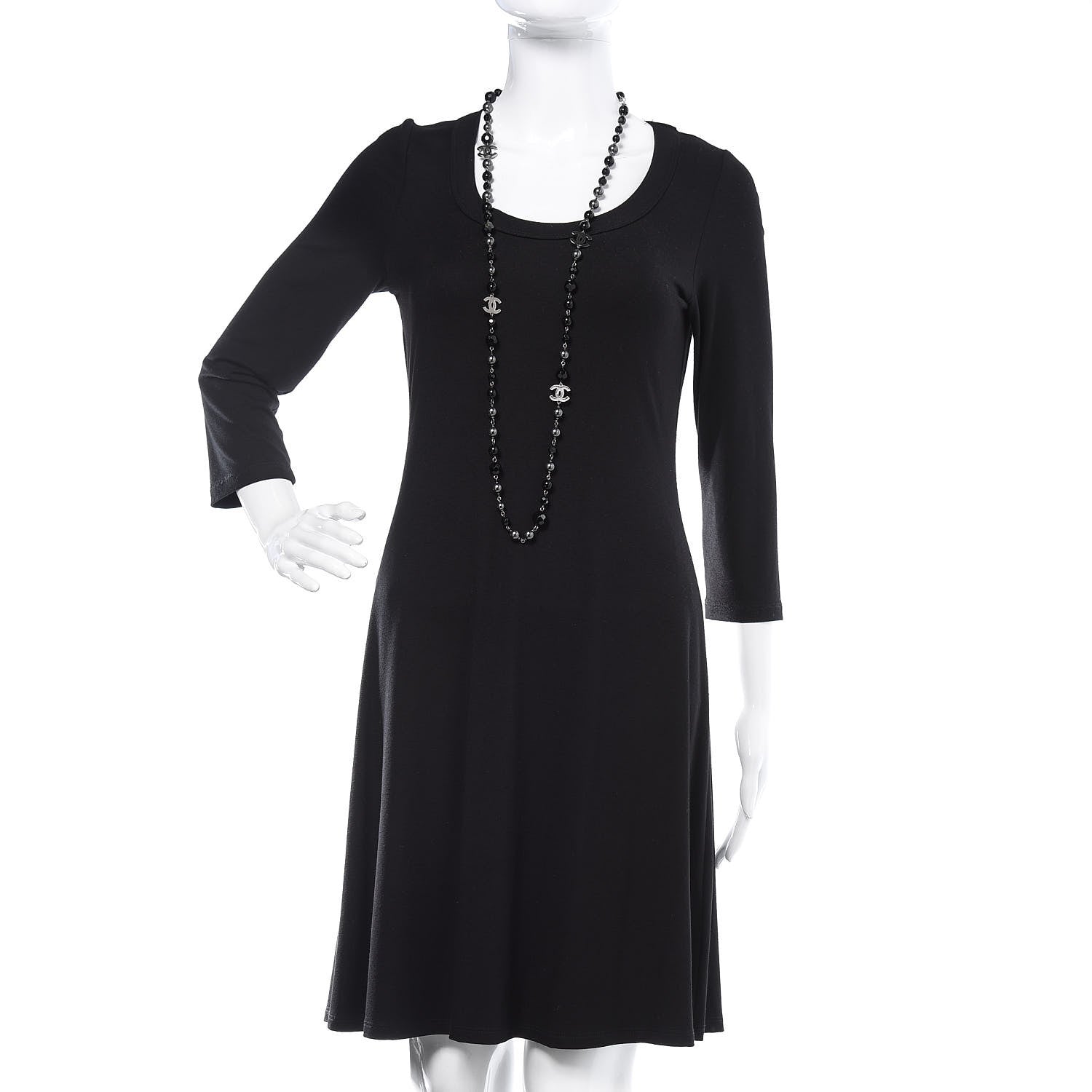 Chanel Ruthenium Pearl Beaded CC Long Necklace Black 2 of 5