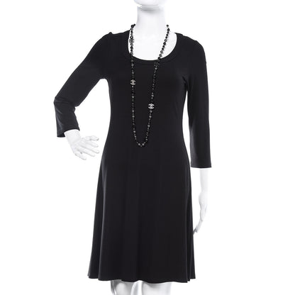 Chanel Ruthenium Pearl Beaded CC Long Necklace Black 2 of 5