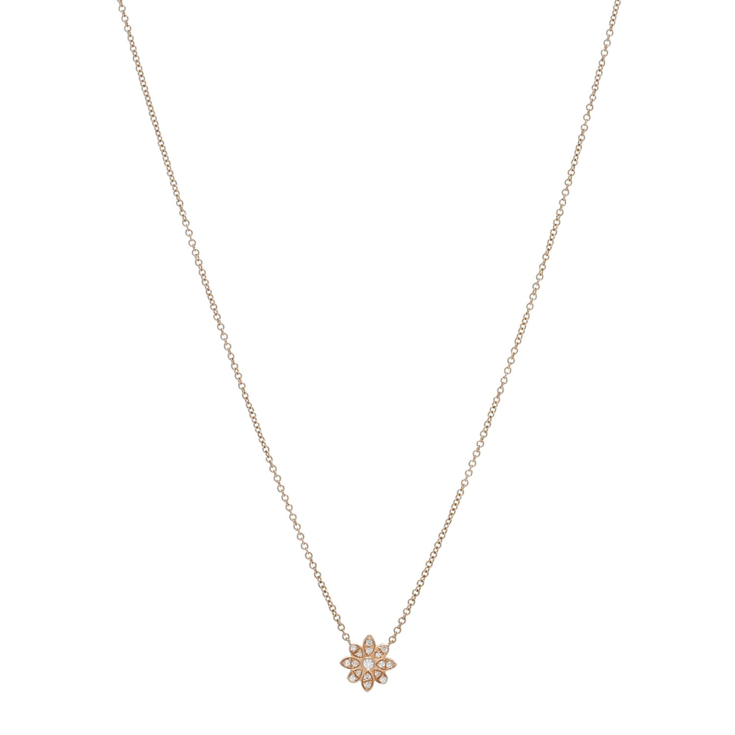 18K Rose Gold Diamond Enchant Flower Pendant Necklace