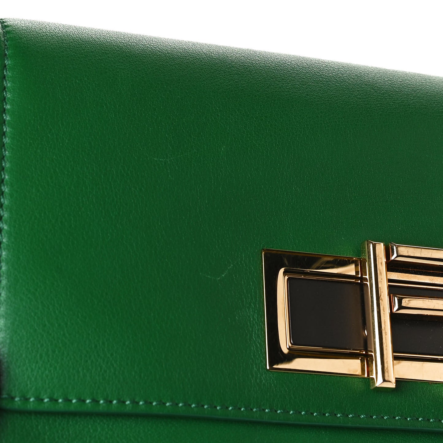 Vitello Dolce Shiny Nappa 3Baguette Shoulder Bag Green