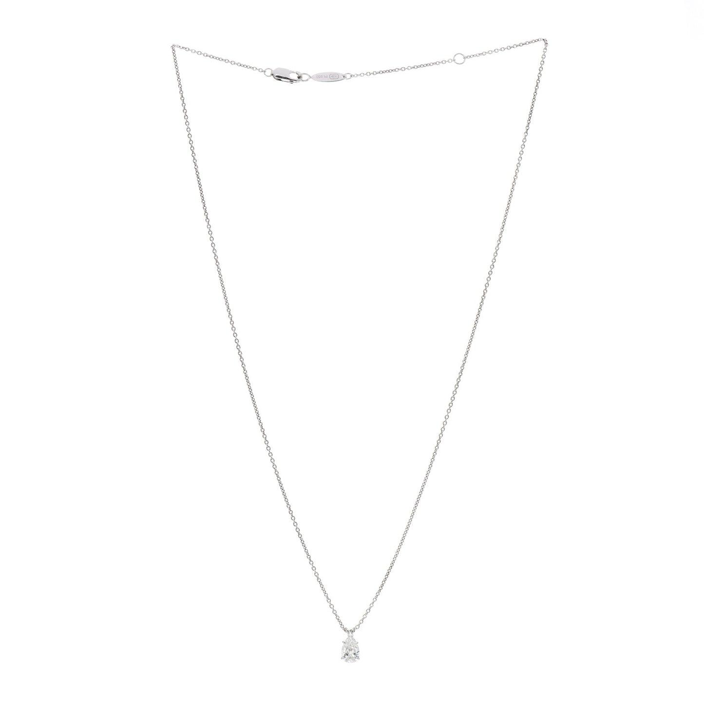 Platinum Diamond .55ct Pear Solitaire Pendant Necklace