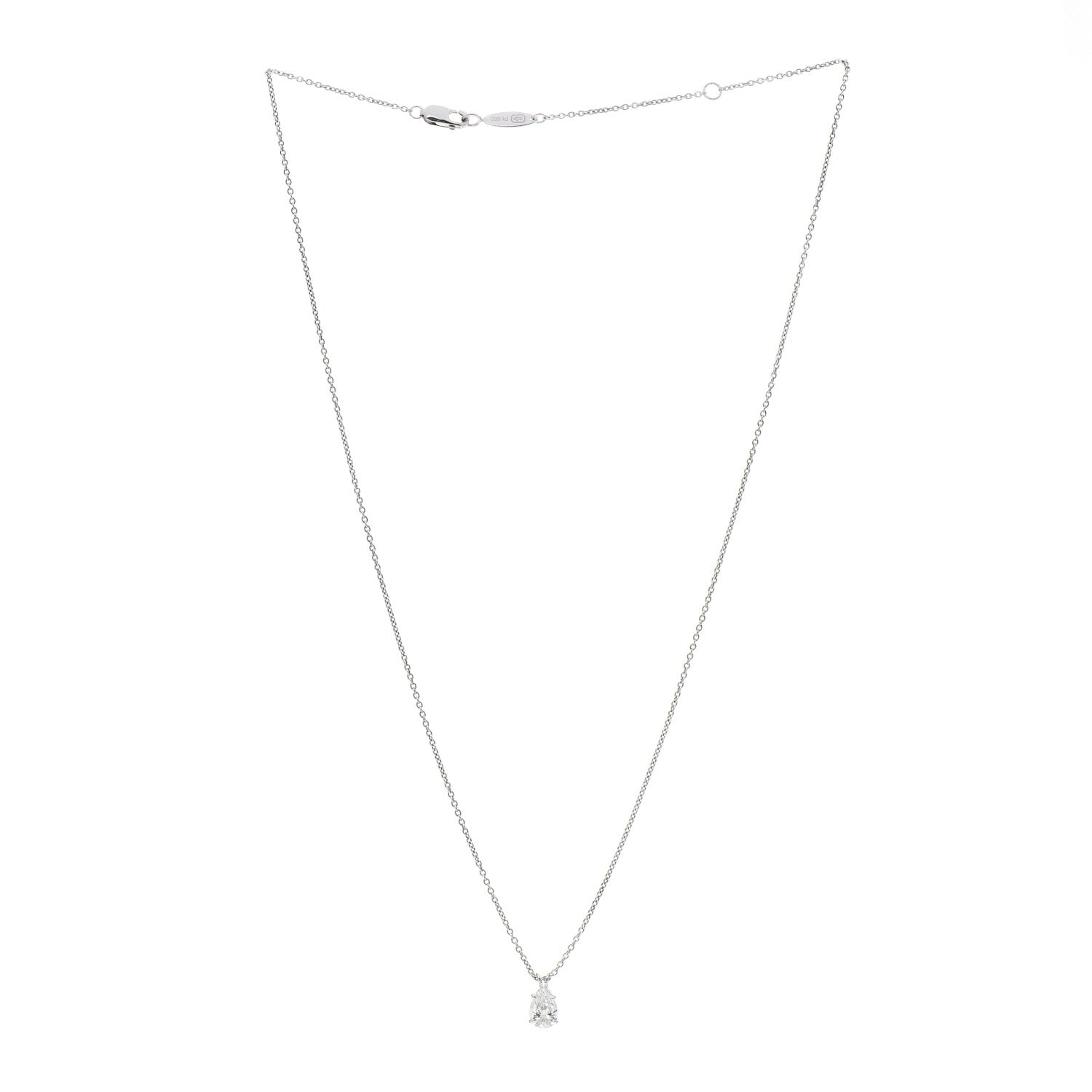 Harry Winston Platinum Diamond .55ct Pear Solitaire Pendant Necklace 3 of 6