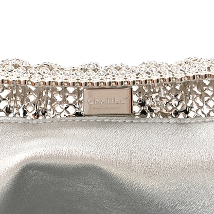 Chanel Crystal Embellished Metallic Lambskin Mini Chanel 22 Silver 6 of 10