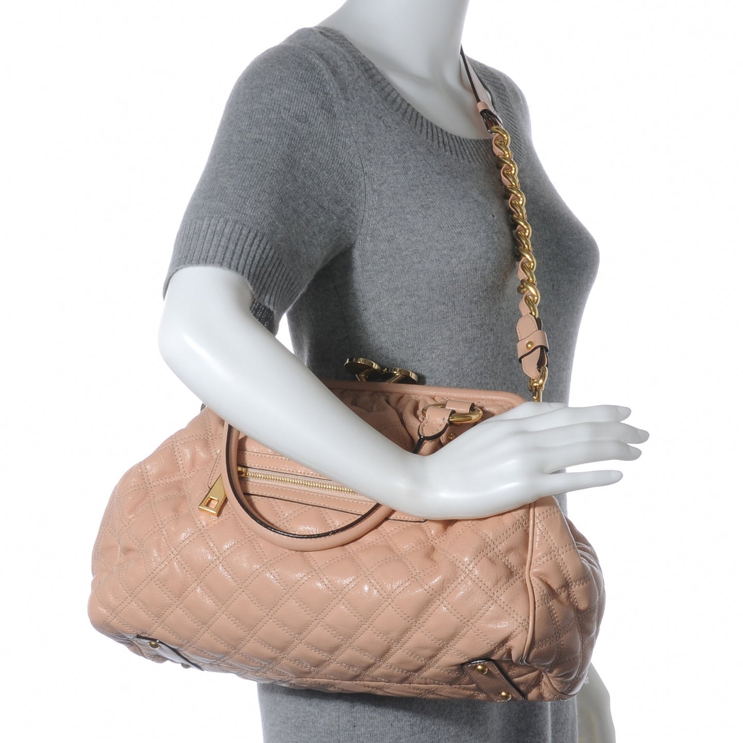 Quilted Leather Stam Blush