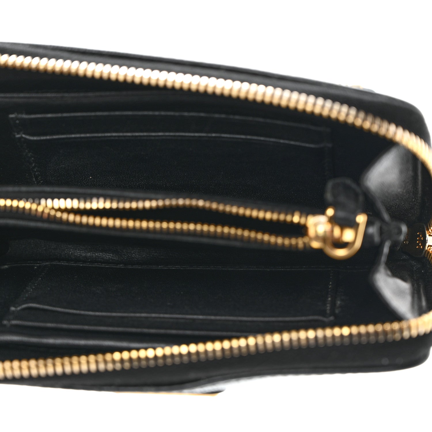 Prada Vitello Move Triangle Compact Zip Wallet Black 5 of 8