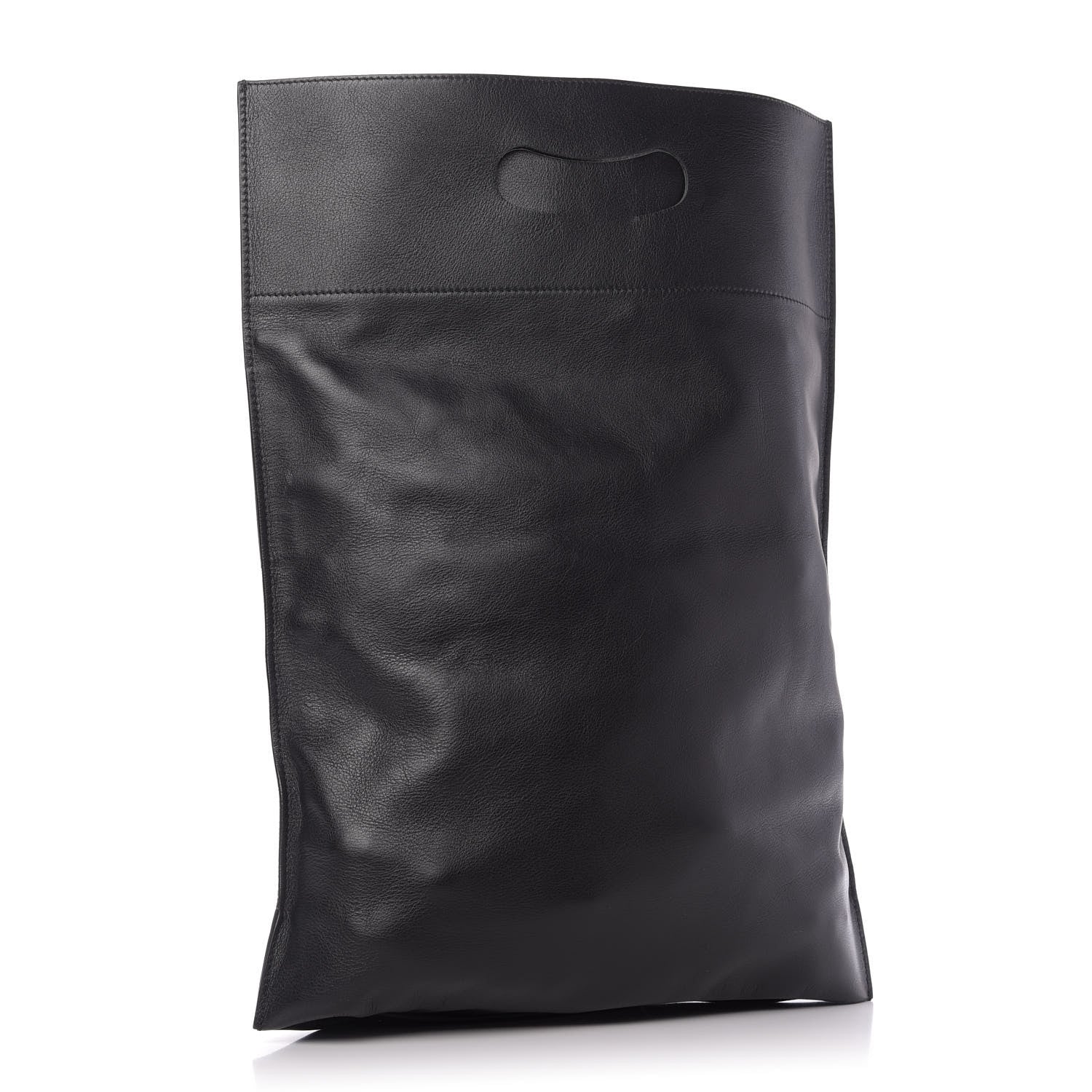 Balenciaga Calfskin Printed You Are The World Plastic Bag Shopper S Black 3 of 8