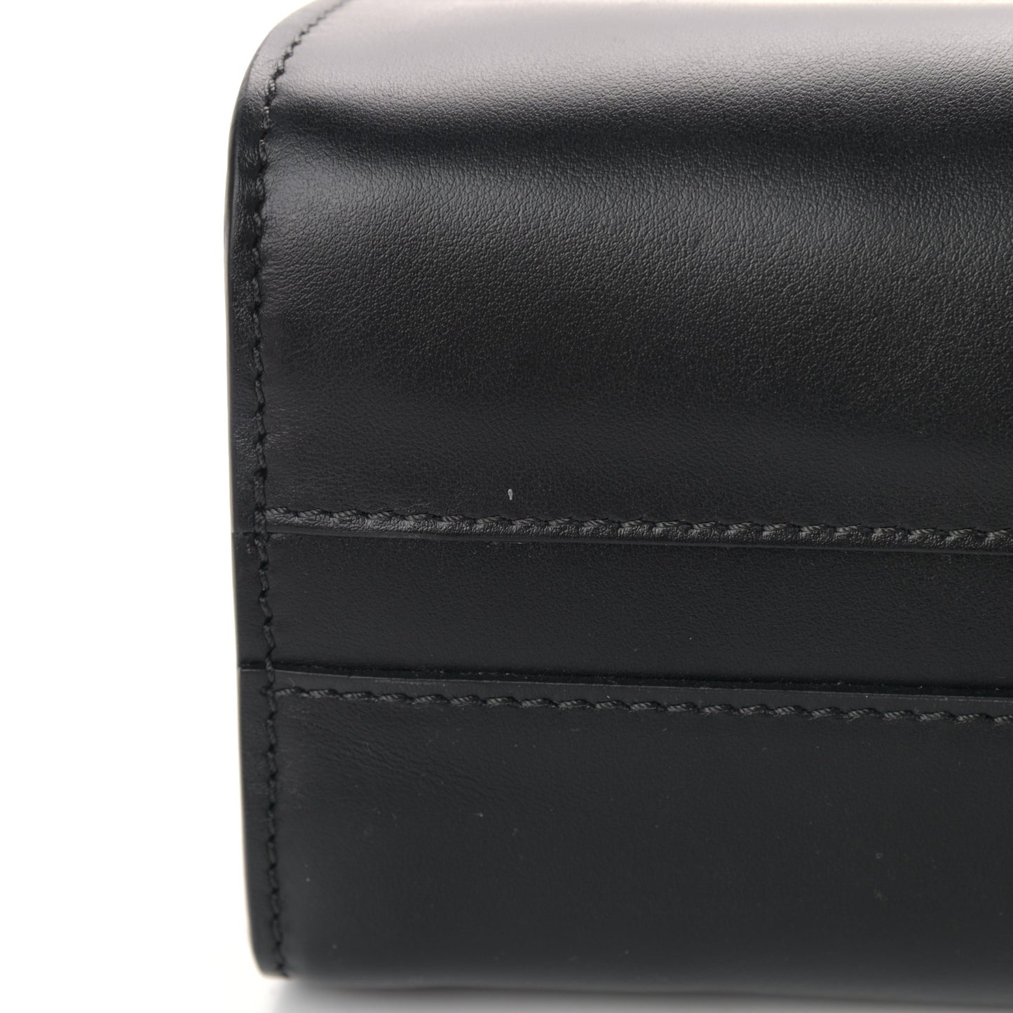 Shiny Calfskin Mini Annie Shoulder Bag Black