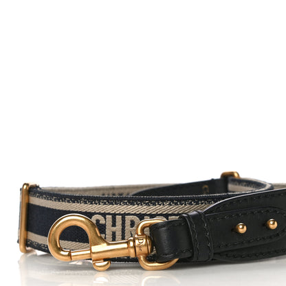 Christian Dior Canvas Embroidered Shoulder Strap Blue 2 of 7