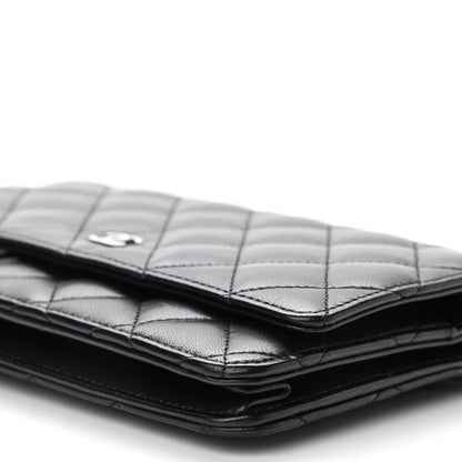 Chanel Lambskin Quilted Wallet On Chain WOC Black 11 of 12