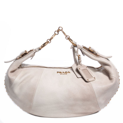 Prada Deerskin Tamponato Hobo White 1 of 11