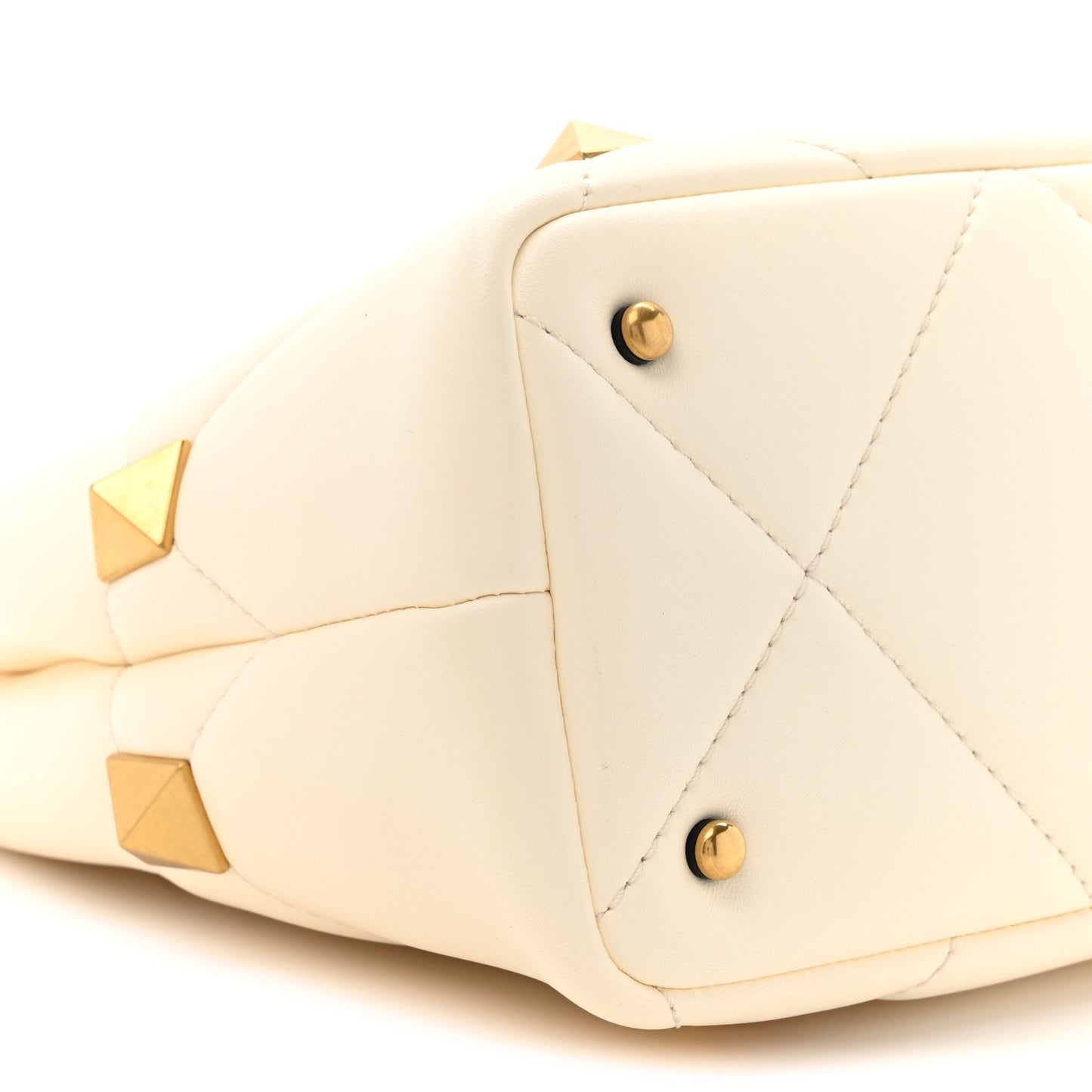 Nappa Small Roman Stud The Handle Bag Ivory