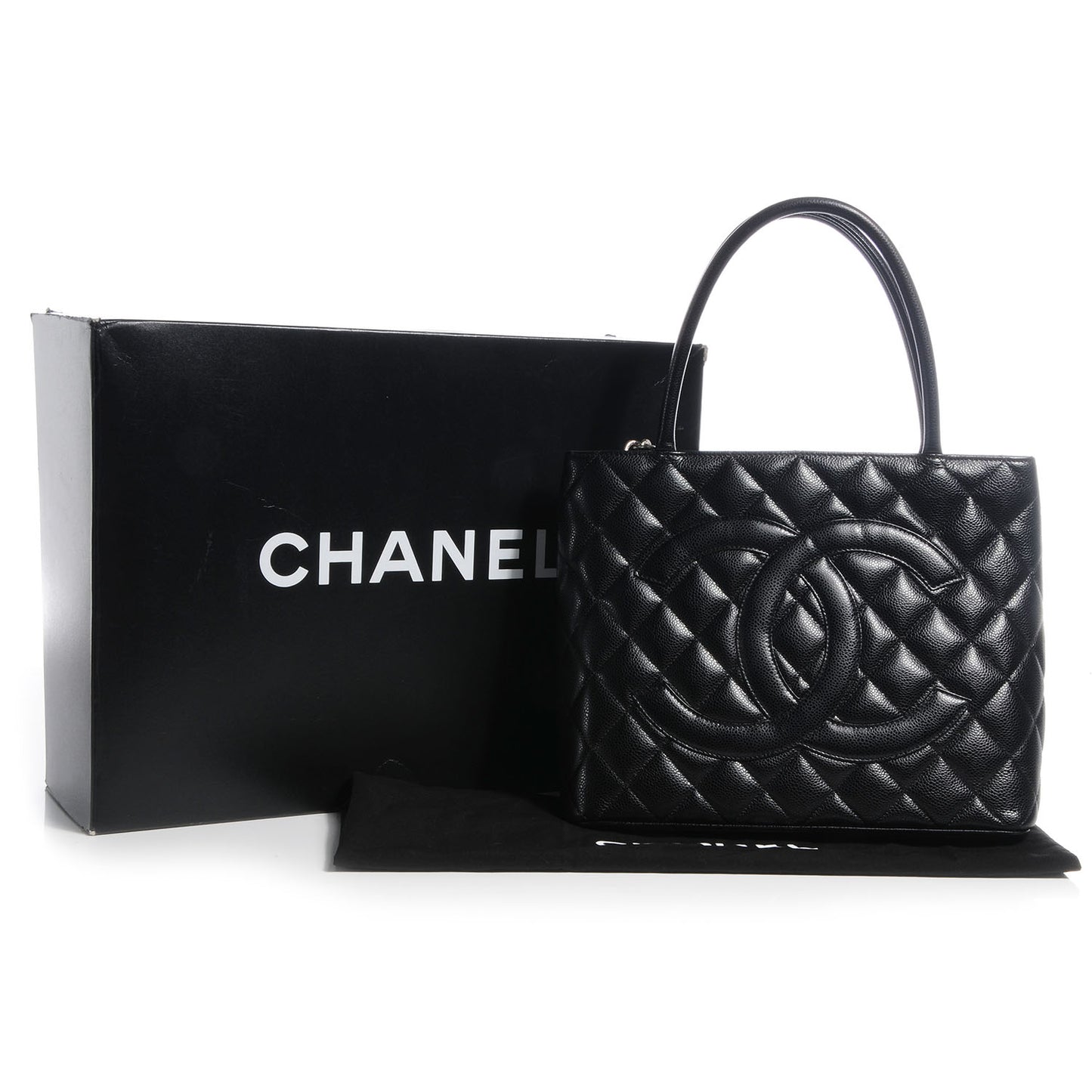 Caviar Medallion Tote Black