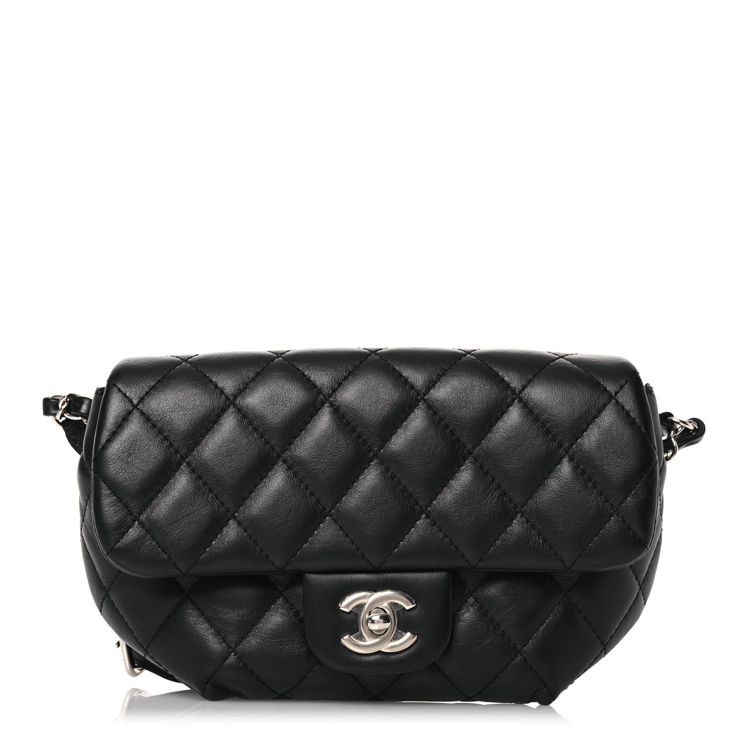 Chanel Calfskin Quilted CC Uniform Flap Belt Bag Black 1 of 16