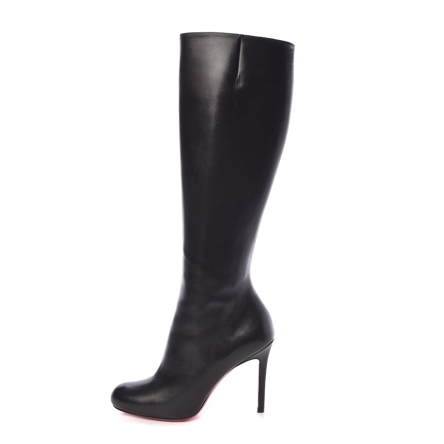 Calfskin Simple Botta 100 Knee Boots 37 Black