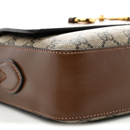 Gucci GG Supreme Monogram Small Horsebit 1955 Shoulder Bag Beige Brown Sugar 9 of 11