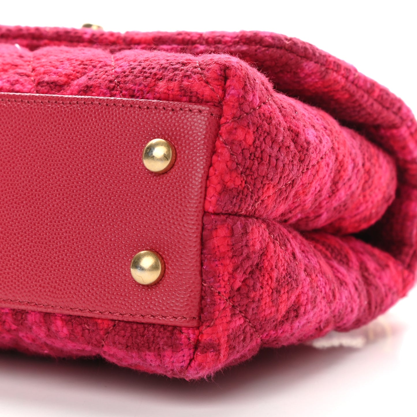 Tweed Mini Coco Handle Flap Fuchsia