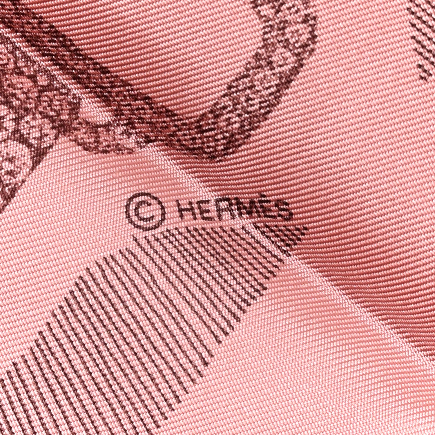 Hermes Silk Our Line Etude Pour Une Parure De Gala Scarf 90 Rose Ballerine Taupe Framboise 3 of 4