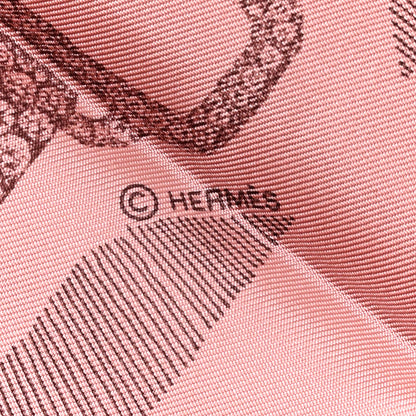 Hermes Silk Our Line Etude Pour Une Parure De Gala Scarf 90 Rose Ballerine Taupe Framboise 3 of 4