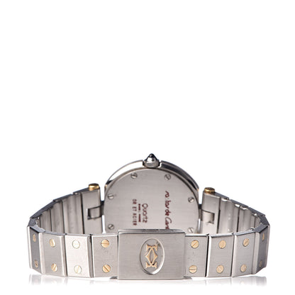 Cartier Stainless Steel 18K Yellow Gold 27mm Santos De Galbee Quartz Watch 4 of 6