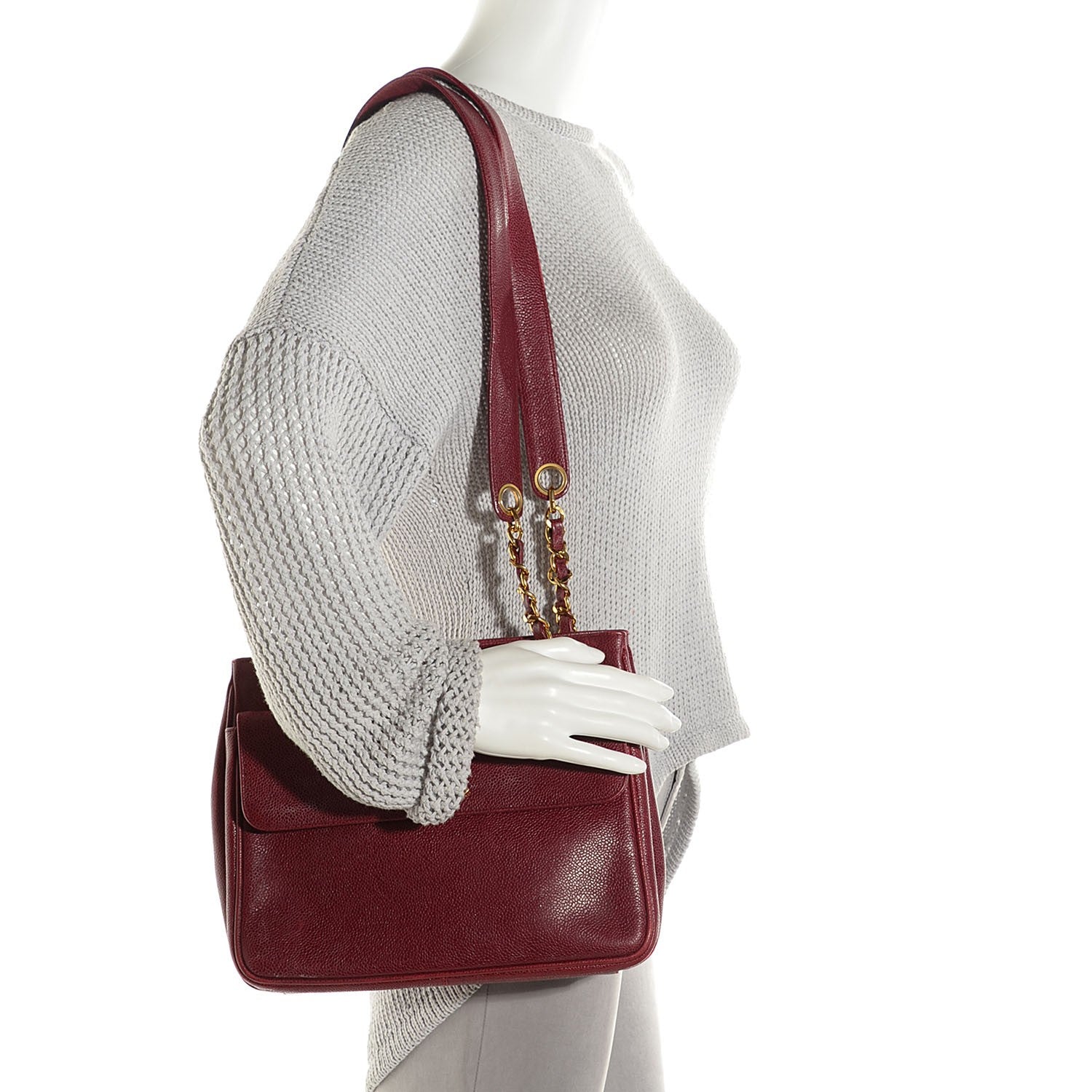 Chanel Caviar Shoulder Bag Bordeaux 2 of 9